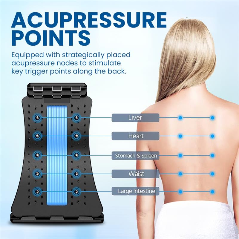 Back Stretecher for Lower Back Pain Relief - 4 Level Adjustable Lumbar Back Cracker Board