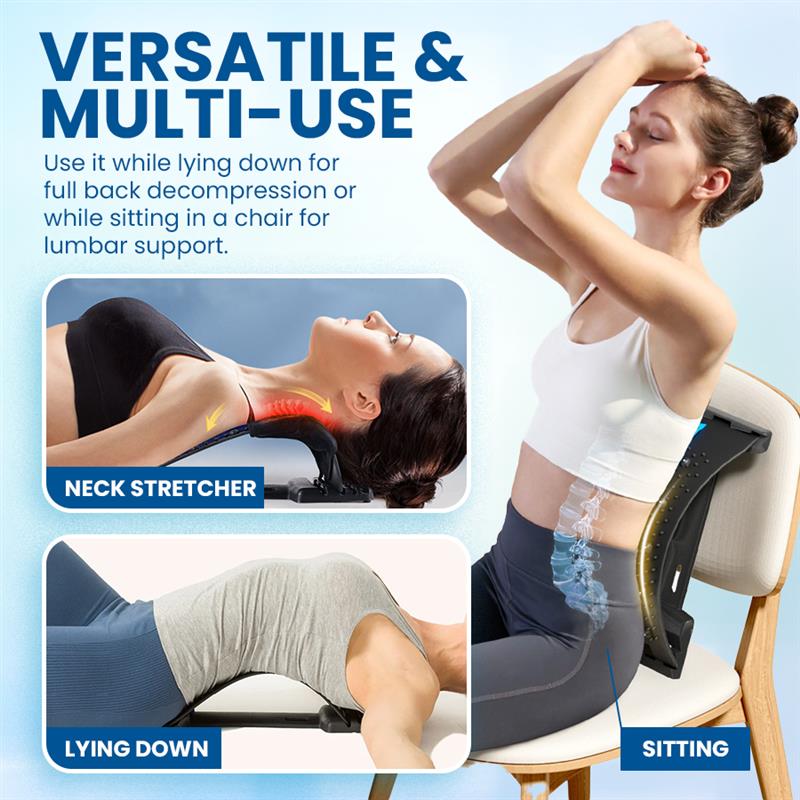 Back Stretecher for Lower Back Pain Relief - 4 Level Adjustable Lumbar Back Cracker Board