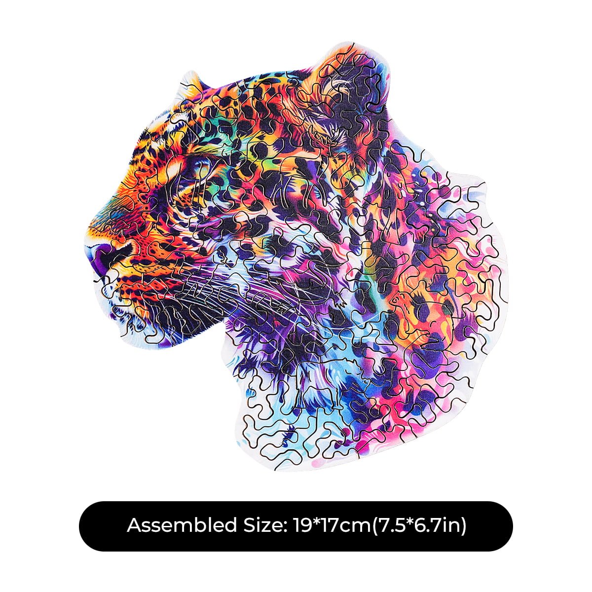 ROBOTIME Fancy Leopard Wooden Jigsaw Puzzle with Frame