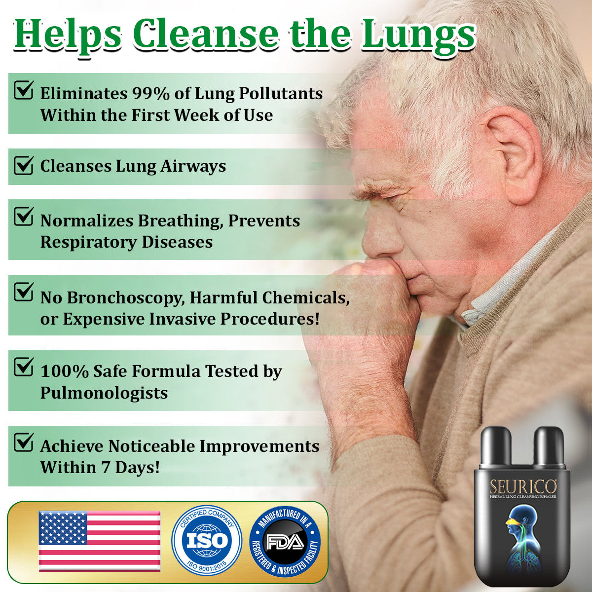 💜✅Official Store Seurico™ herbal lung cleansing inhaler 👨⚕️FDA Certification(💝 Cough, wheezing, shortness of breath, sputum, stuffy nose, bronchitis, bronchitis, allergy symptoms, lung discomfort💝)
