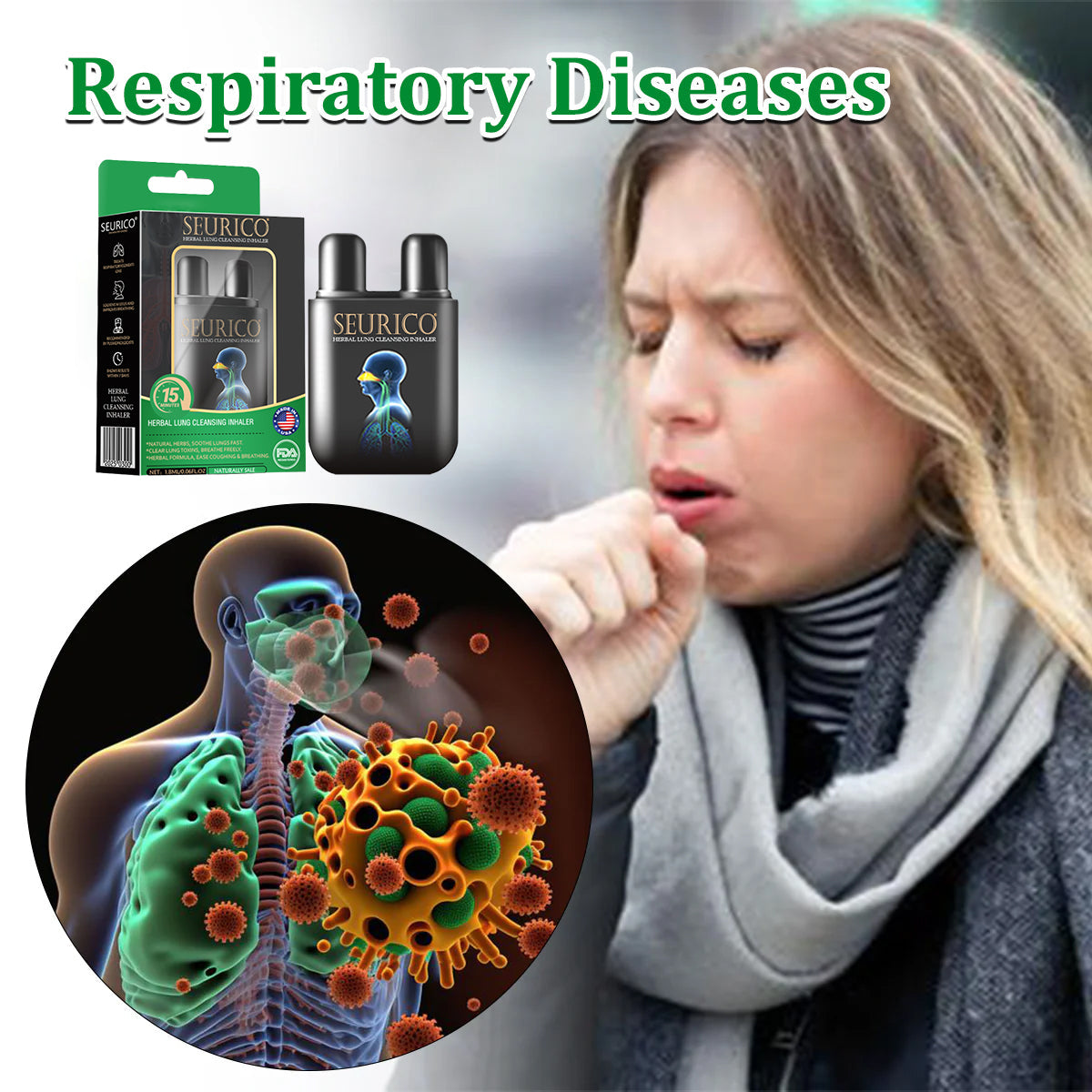 💜✅Official Store Seurico™ herbal lung cleansing inhaler 👨⚕️FDA Certification(💝 Cough, wheezing, shortness of breath, sputum, stuffy nose, bronchitis, bronchitis, allergy symptoms, lung discomfort💝)