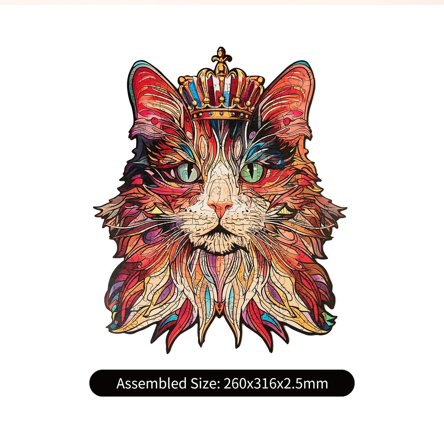 Rowood Cat King Wooden Jigsaw Puzzle