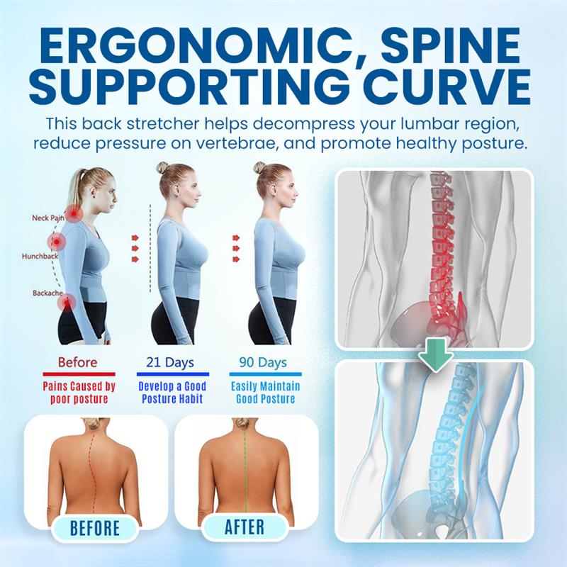 Back Stretecher for Lower Back Pain Relief - 4 Level Adjustable Lumbar Back Cracker Board