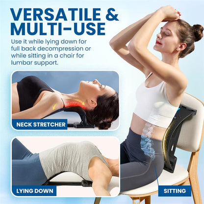 Back Stretecher for Lower Back Pain Relief - 4 Level Adjustable Lumbar Back Cracker Board