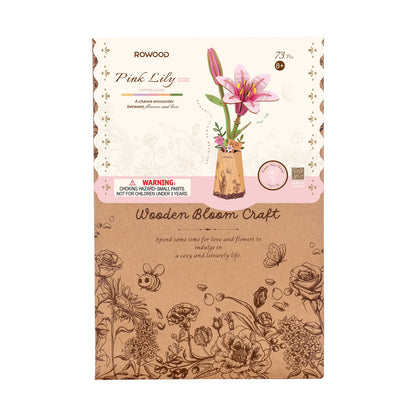 Rowood DIY Wooden Flower Pink Lily TW071